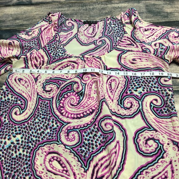 Glam Tunic Dress Paisley Large Cut Out Shoulders - Picture 8 of 8